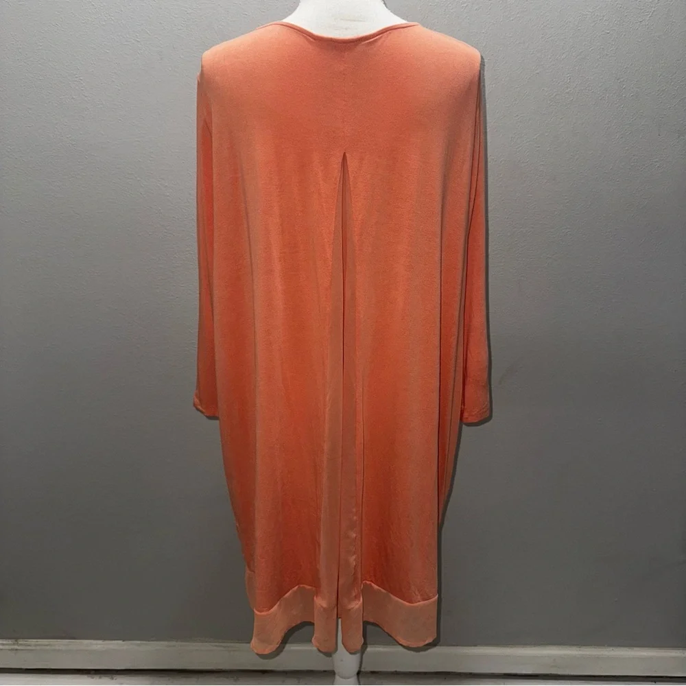 Lane Bryant Women’s 22/24 Orange Peach Open Cardigan Sweater Long‎ Sleeve Solid
